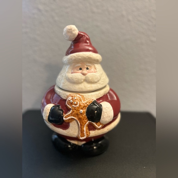 Vintage Beth Yarbrough Santa Claus with Gingerbread Man Christmas Cookie Jar - Picture 2 of 10